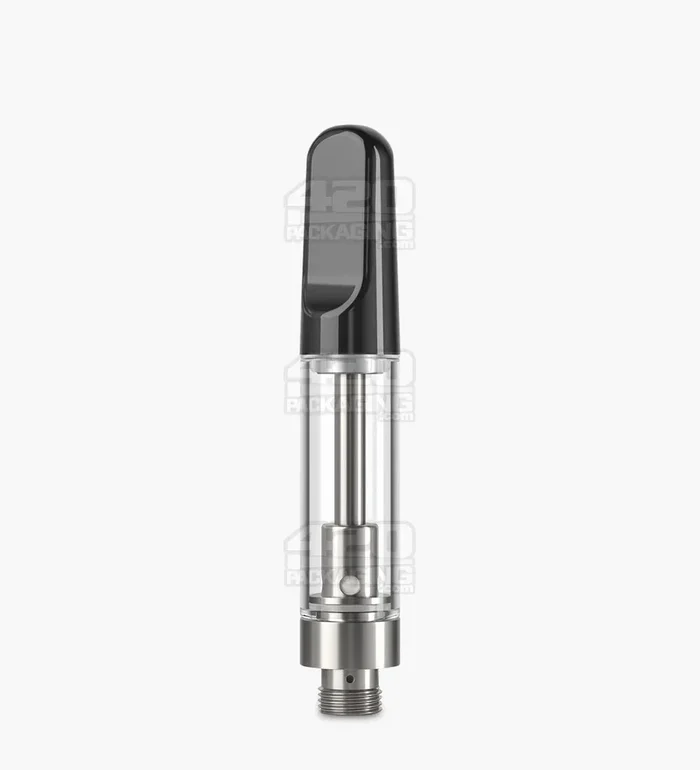 CCELL | TH2 Glass Vape Cartridge with Black Ceramic Mouthpiece | 1mL – Screw On – 100 Count
