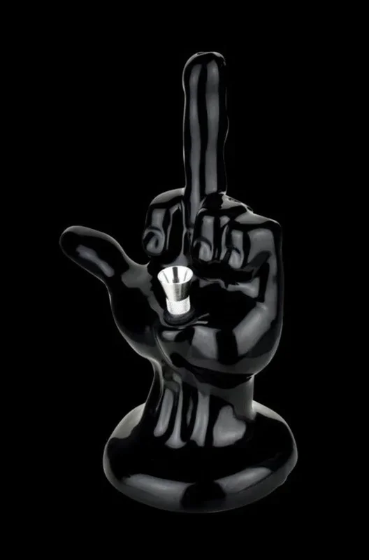 Ceramic Bong – One-Finger Salute Smoking Device