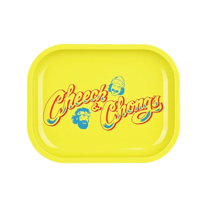 Cheech & Chong x Pulsar Mini Metal Rolling Tray – Yellow Logo / 7″x5.5″