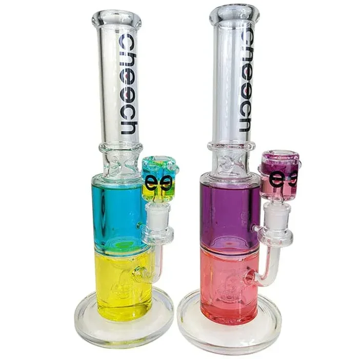 Cheech Glass 12.5″ Dual Color Glycerin Water Pipe With 14m Matching Bowl