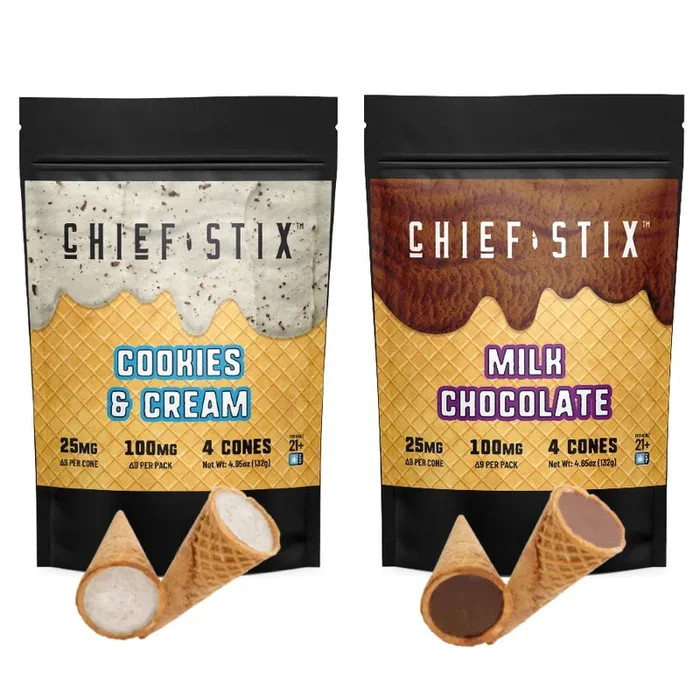 CHIEF STIX DELTA-9 CHOCOLATE CONES 25MG PER PIECE (4CT PACK)