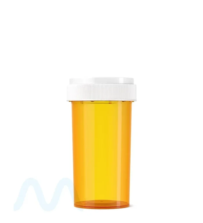 Child Resistant | Amber Reversible Cap Vials | 40dr – 10g – 150 Count