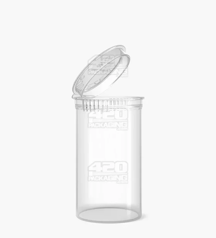 Child Resistant | Clear Pop Top Bottles | 19dr – 3.5g – 225 Count