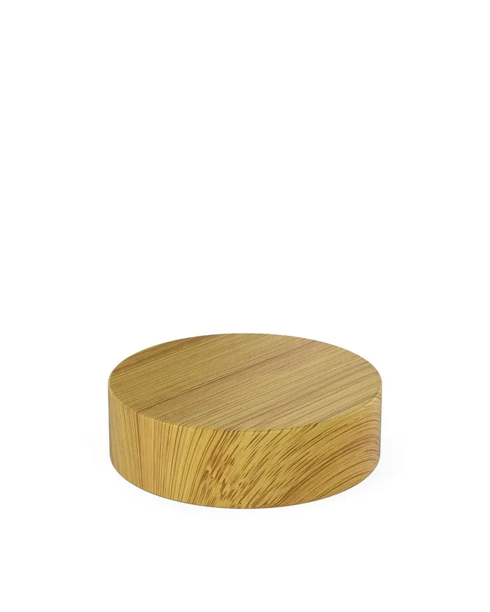 Child Resistant | Flat Push Down & Turn Plastic Caps w/ Foam Liner | 53mm – Bamboo Wood – 120 Count
