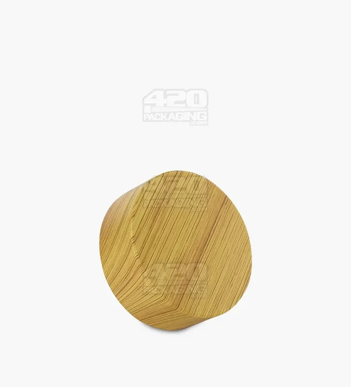 Child Resistant | Flat Push Down & Turn Plastic Caps w/ Foil Liner | 38mm – Bamboo Wood – 320 Count