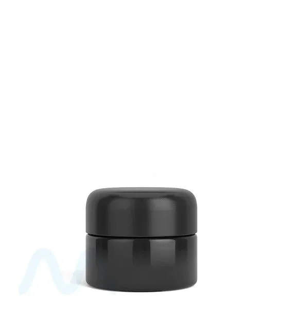 Child Resistant | Glossy Black Glass Concentrate Containers w/ Cap | 29mm – 5mL – 504 Count