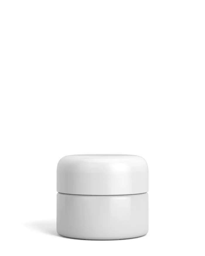 Child Resistant | Glossy White Glass Concentrate Containers w/ Cap | 29mm – 5mL – 504 Count
