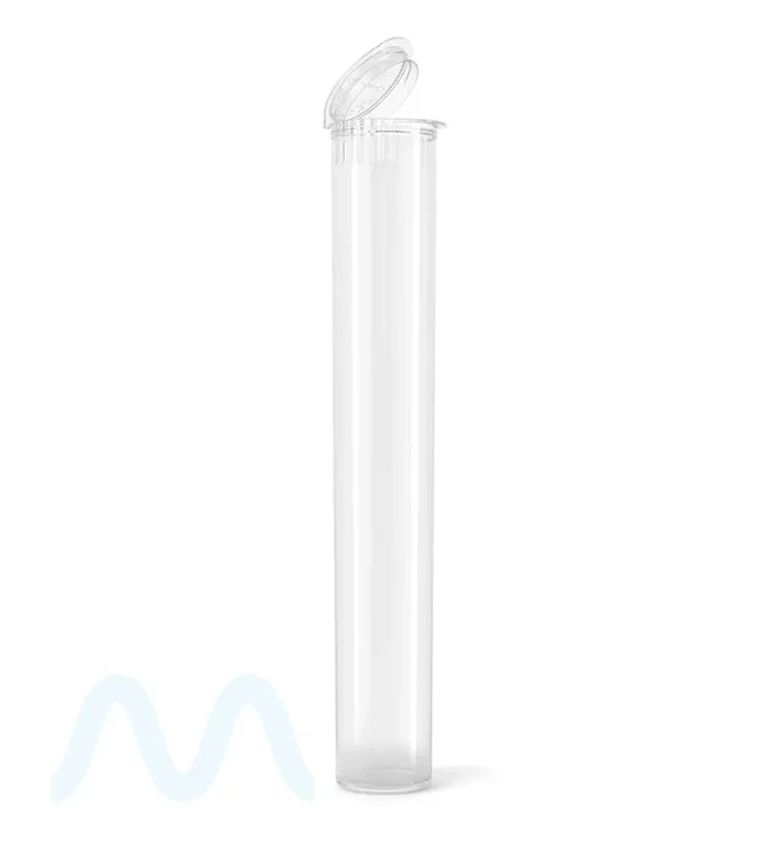 Child Resistant | King Size Pop Top Plastic Pre-Roll Tubes | 116mm – Clear – 1000 Count
