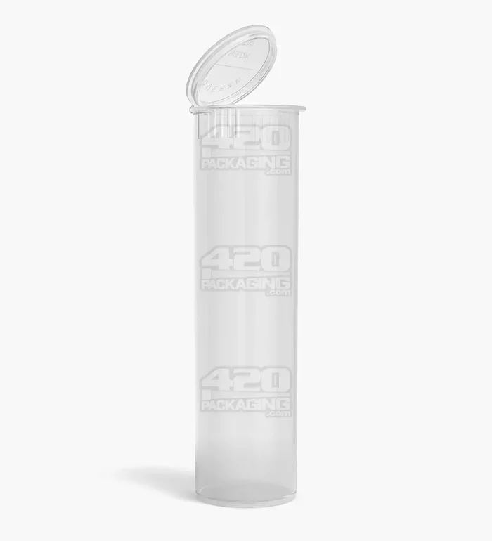 Child Resistant | King Size Pop Top Wide Plastic Multi Pre-Roll PCR Tubes | 116mm – Clear – 250 Count