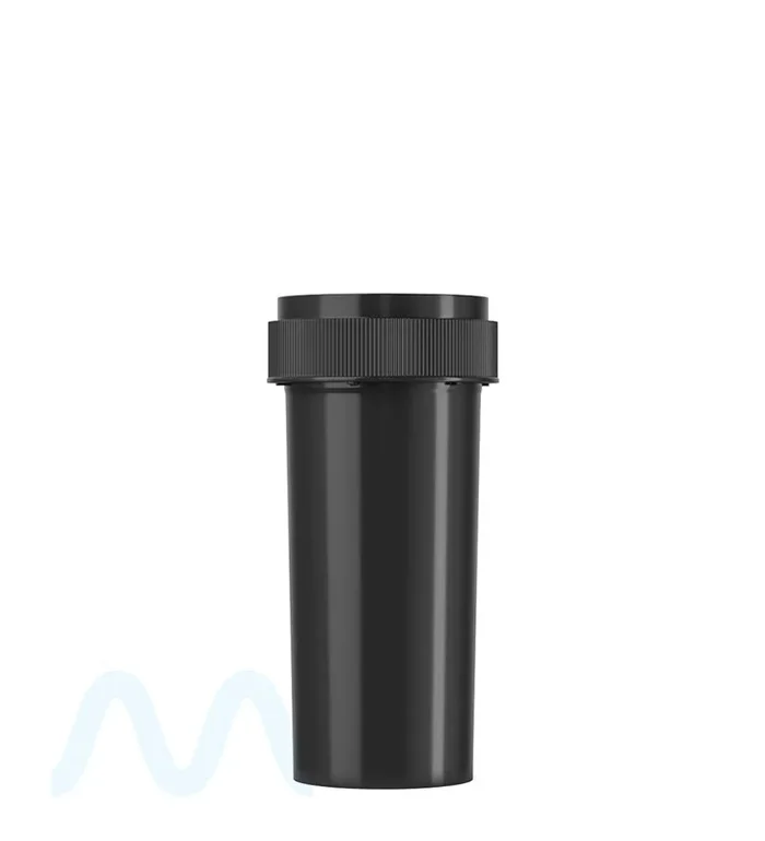 Child Resistant | Opaque Black Reversible Cap Vials | 30dr – 7g – 190 Count