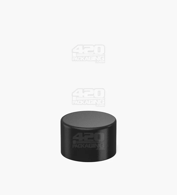Child Resistant | Smooth Push Down & Turn Plastic Caps for Wide Body Glass Tube | 28mm – Matte Black – 200 Count