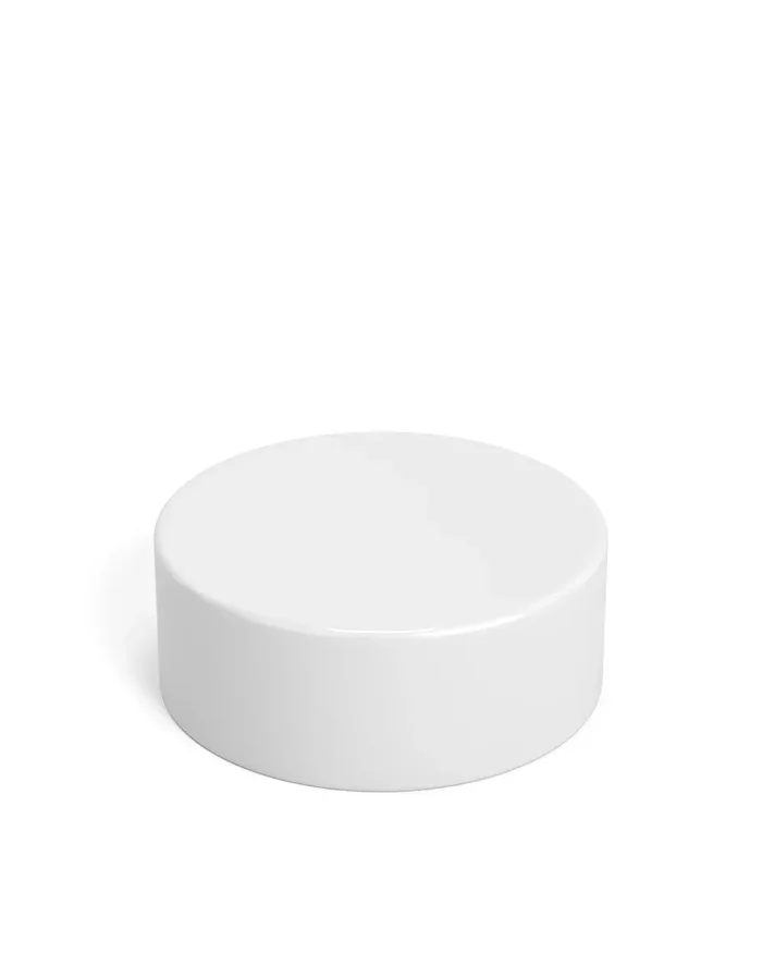 Child Resistant | Smooth Push Down & Turn Plastic Caps w/ Foil Liner | 38mm – Glossy White – 320 Count