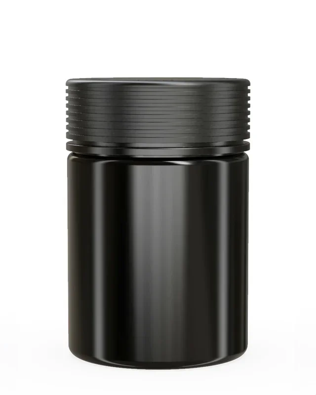 CHUBBY GORILLA | Child Resistant Black Plastic Spiral XL Jar w/ Black Cap | 92.5mm – 21.5oz – 40 Count