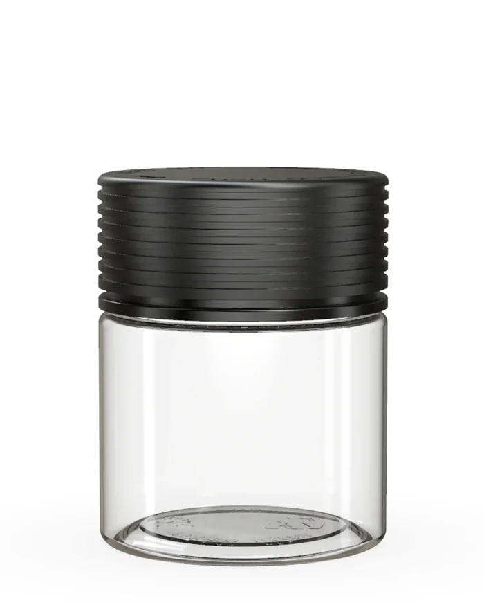 CHUBBY GORILLA | Child Resistant Clear Plastic Spiral Jar w/ Black Cap | 55mm – 3oz – 400 Count