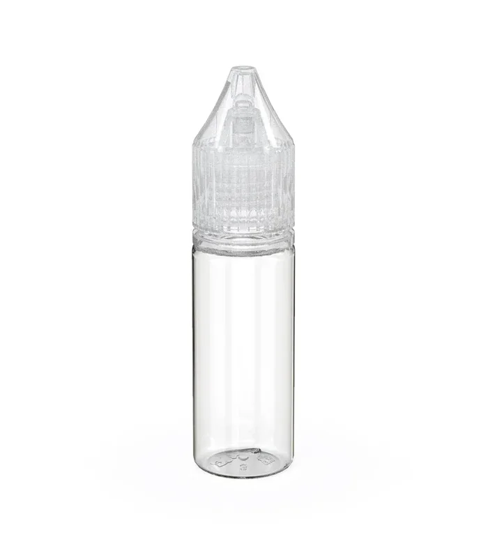 CHUBBY GORILLA | Child Resistant Unicorn V3 PET Dropper Bottles Clear | 15mL – w/ Clear Reducer – 2000 Count