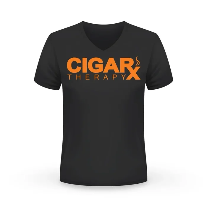 CIGARx Black w/ Orange Logo V-Neck T-Shirt