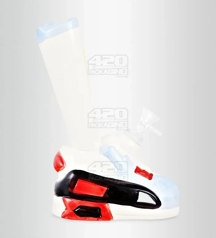 Classic Sneaker Painted Ceramic Pipe | 8.5in Tall – 14mm Bowl – Mixed