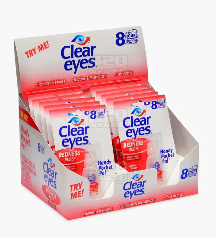CLEAR EYES | ‘Retail Display’ Redness Relief Eye Drops | 8hr Comfort – Fast Acting – 12 Count