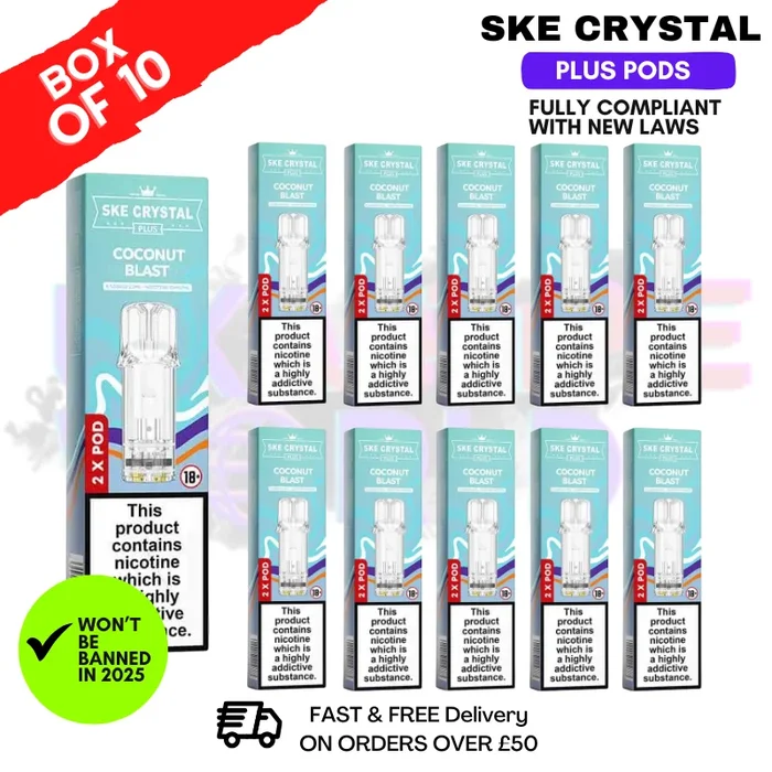 Coconut Blast SKE Crystal Plus Prefilled Pod Box Of 10