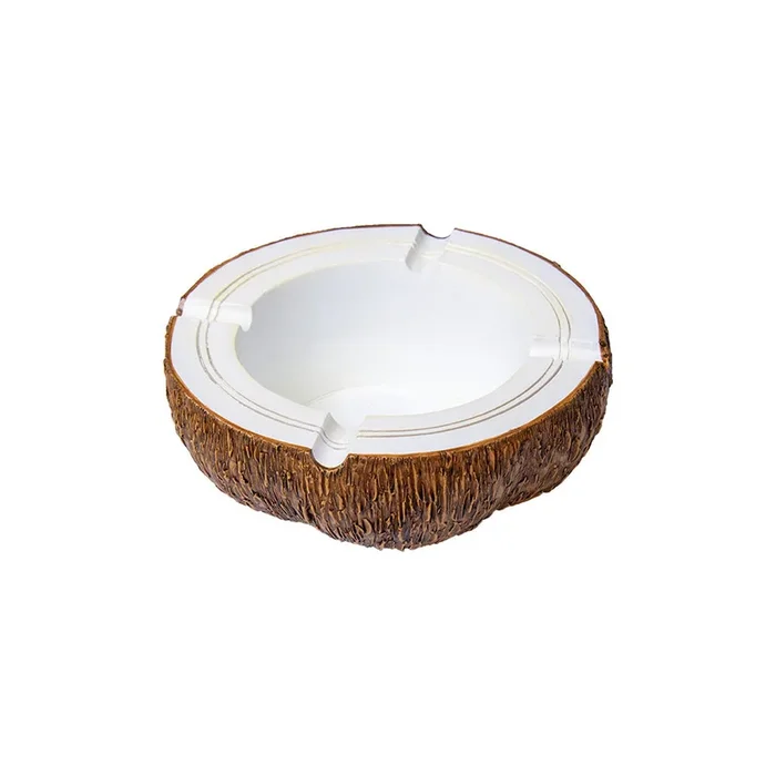 Coconut Shaped Polyresin Ashtray – 6″
