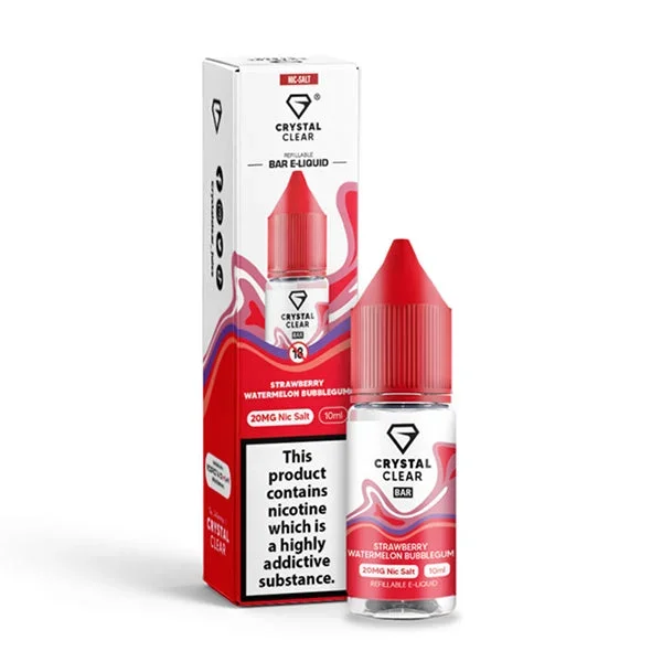 Crystal Clear Strawberry Watermelon Bubblegum 10ml Nic Salt