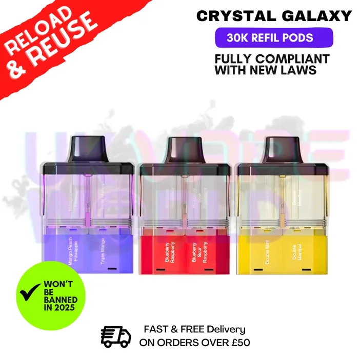 Crystal Galaxy 30K Replacement Pods Refils – £6.99