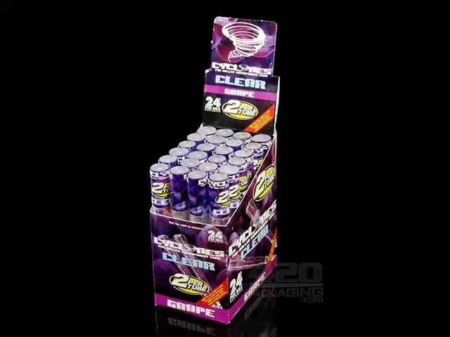 Cyclones Clear Grape Flavored Cones 24/Box