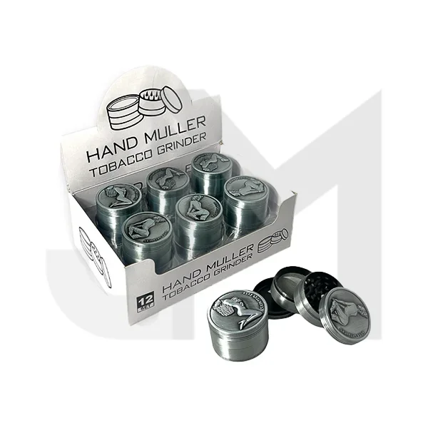 D&K 4 Parts Metal Tobacco Grinder Silver – 13264