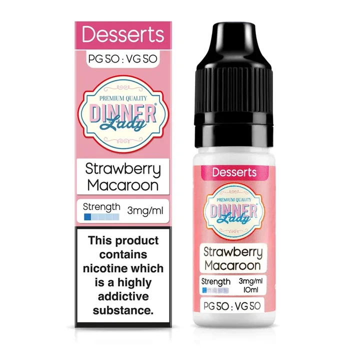 Dinner Lady Strawberry Macaroon 10ml 50/50 E-Liquid