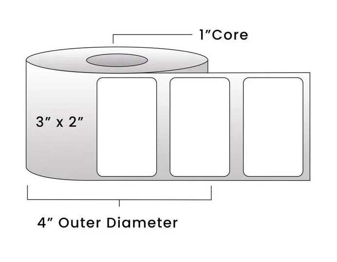 Direct Thermal Labels – Metrc Label – 3 ” x 2 ” – 1 ” Core / 4 ” Outer Diameter – (740 Labels Per Roll)
