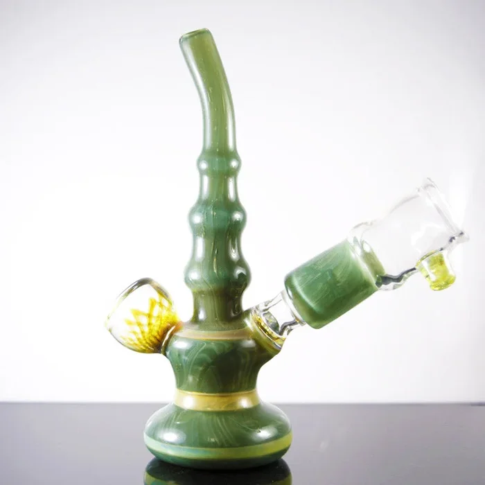Dooms Day Moss Green Vapor Rig 14mm With Marble