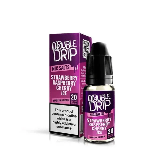 Double Drip Nic Salt E-Liquid Strawberry Raspberry Cherry Ice