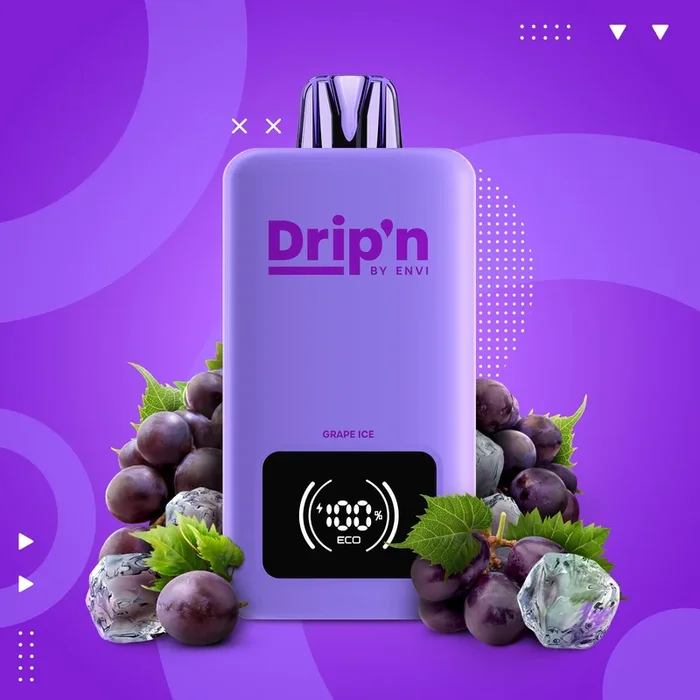 Drip’n by Envi 70K 26ML Disposable – Grape Ice