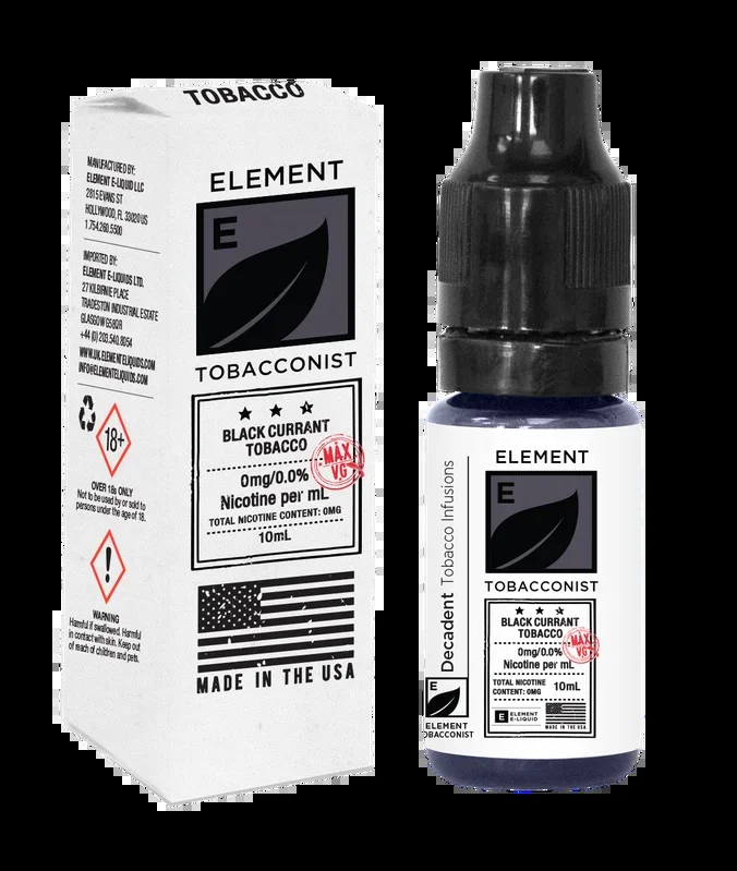 Element Tobacconist Blackcurrant Tobacco 5050 ELiquid