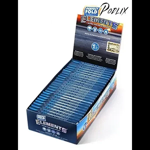 Elements Perfect Fold Ultra Thin Rice Papers (1.25) 50 Leaves Per Pack, Box of 25 Packs = 1250 Leaves