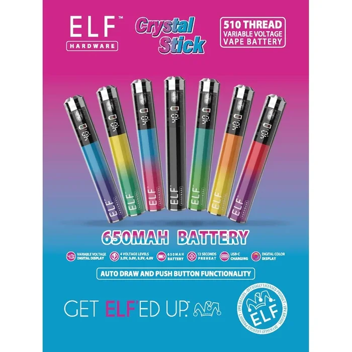 ELF Hardware 510 Thread Battery Display – Crystal Stick Twist – (15 Count Display)