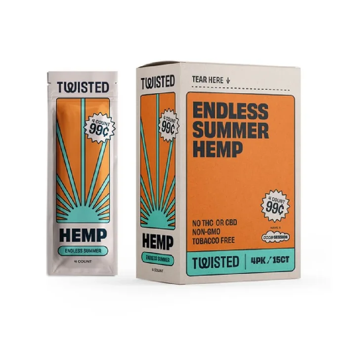 Endless Summer Twisted Hemp Wraps (15 Foil Pouches, 4 Wraps Each)