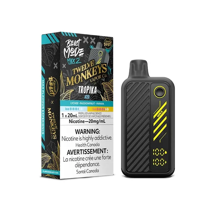 Flavour Beast Beast Mode Max 2 Disposable – 12 Monkeys Tropika Iced (ON)