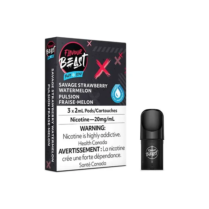 Flavour Beast Pod Pack – Savage Strawberry Watermelon Iced (ON)