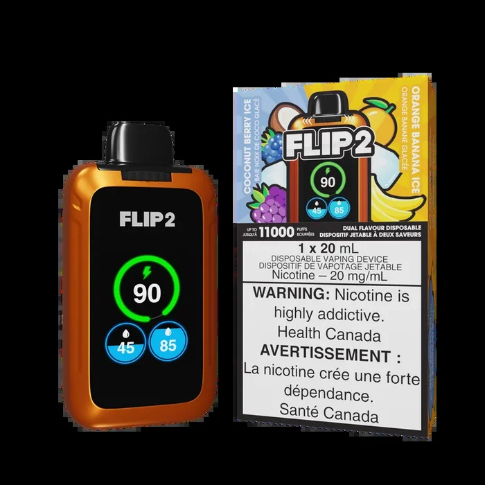 Flip 2 Disposable Vape – Coconut Berry Ice and Orange Banana Ice