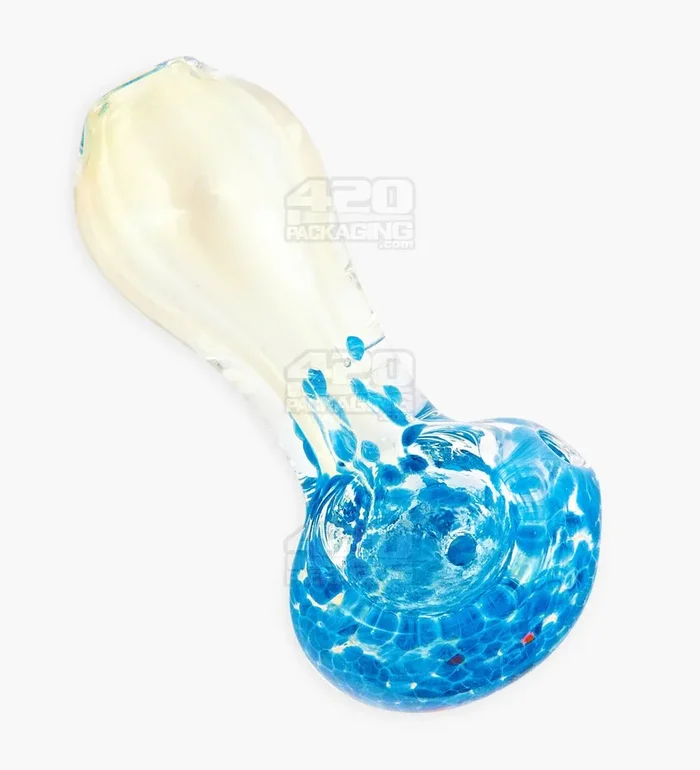 Frit & Gold Fumed Spoon Hand Pipe | 2.5in Long – Glass – Assorted