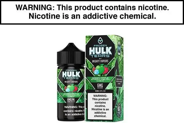 FROZEN GREEN APPLE STRAW-MELON CHEW BY MIGHTY VAPORS HULK TEARS 100ML