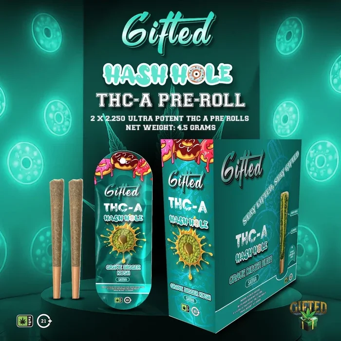 GIFTED 2.25 GRAM THC-A HASH HOLES (2CT PACK)