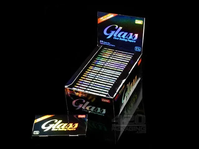 Glass 1 1-4 Size Clear Rolling Papers 24/Box
