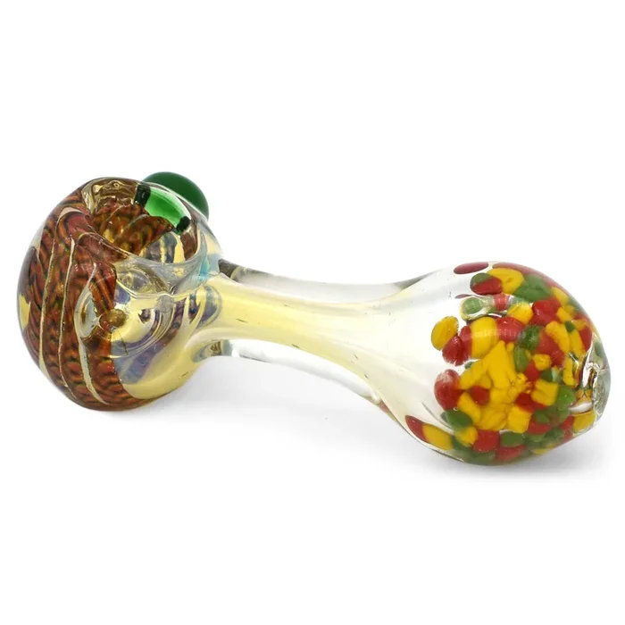 Glass Spoon Pipe – Rasta Snake Style Design