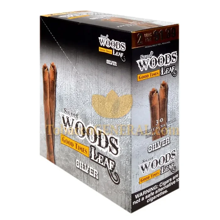 Good Times Sweet Woods Leaf Cigars 1.39 Pre-Priced 15 Packs of 2 Silver