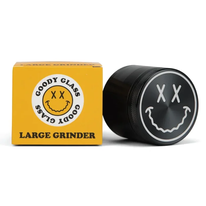 Goody Glass – Big Face Anodized Aluminum Herb Grinder | 4 Piece 2.2 ” Large Size