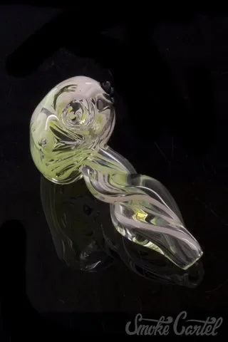 Green Slyme and Bubble Gum Inside-Out Pipe with Black Marbles