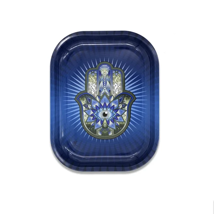 Hamsa Blue Metal Rollin’ Tray
