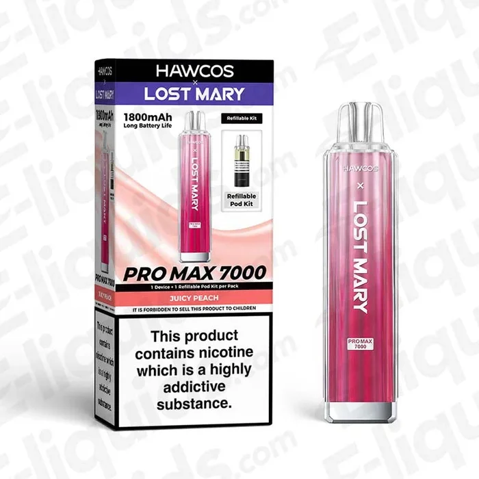 HAWCOS x Lost Mary Pro Max 7000 Juicy Peach Prefilled Pod Kit